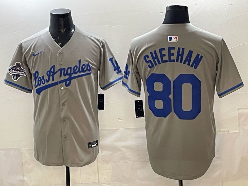 Men 2025 Los Angeles Dodgers #80 Sheehan Grey Game Nike MLB Jersey style 004